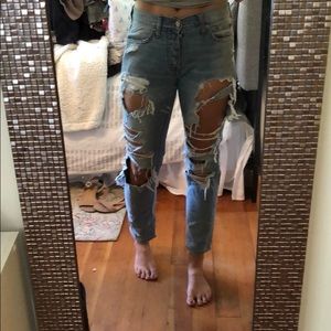 High waisted ripped jeans American Eagle